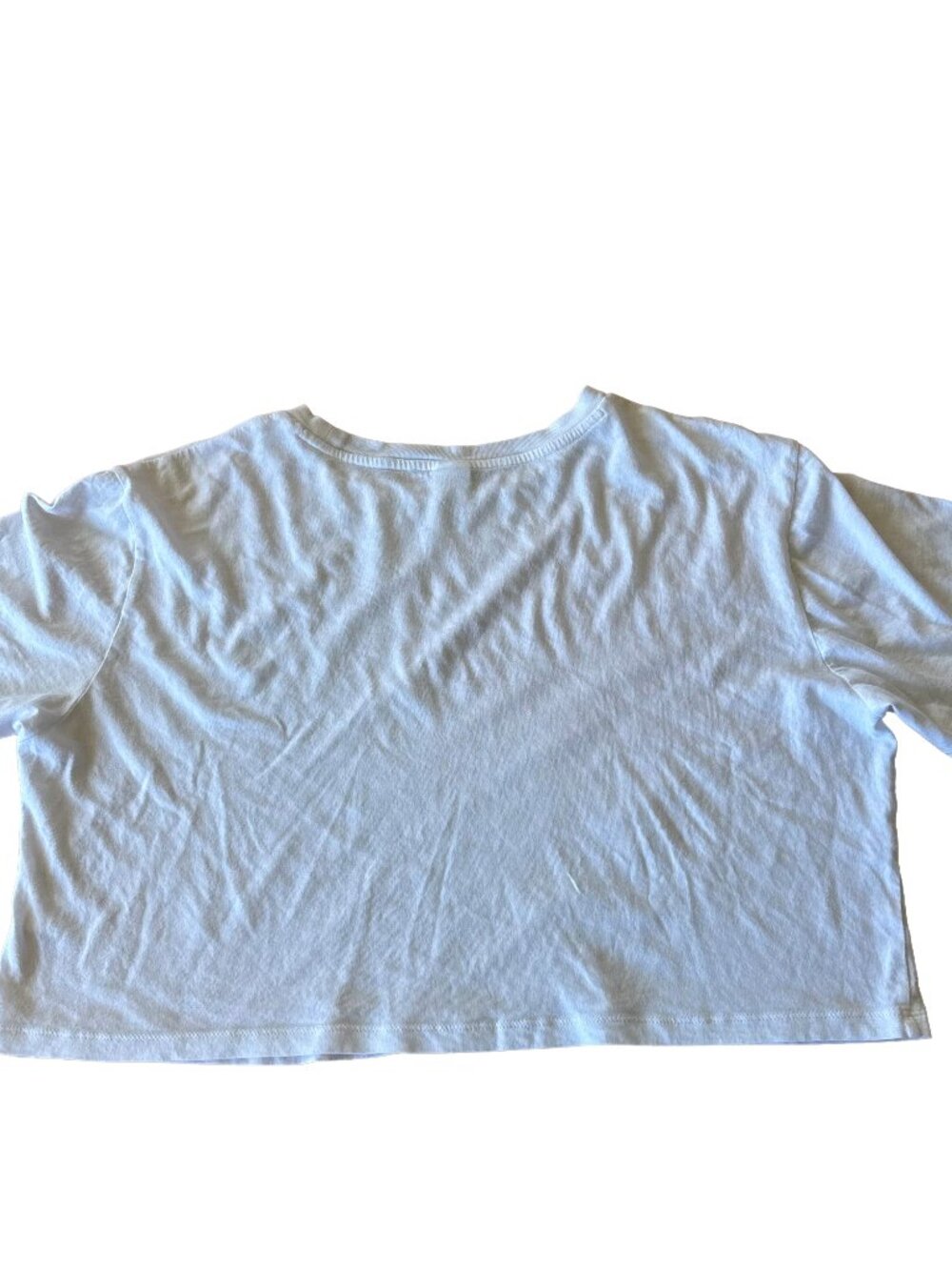 Abound White Crewneck Boxy Oversized Crop Tshirt Cotton Modal SZ M Shirt Top - Picture 3 of 5